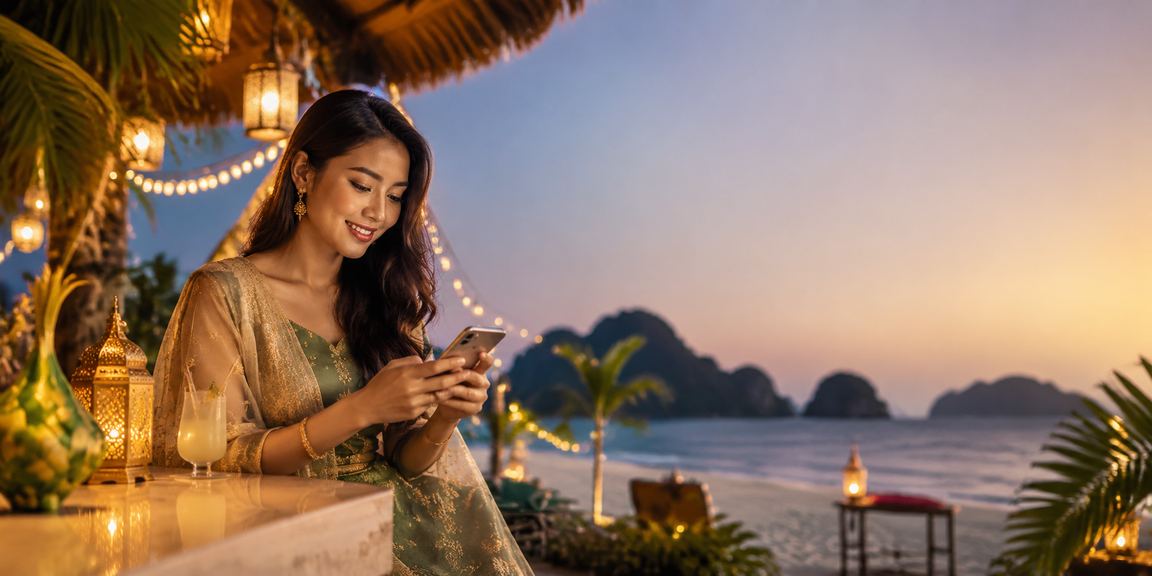 Pengguna di Langkawi membuat deposit sempena Hari Raya untuk bermain Kasino Langsung di platform 7020